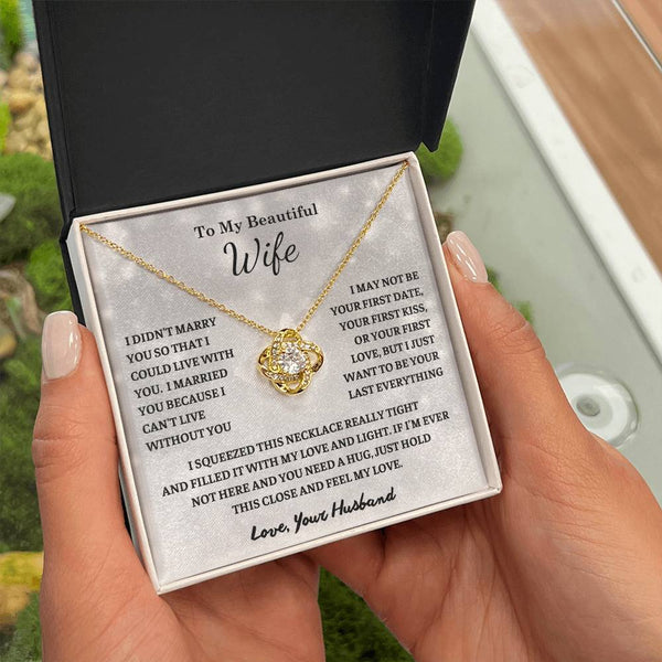 To My Wife , Love Knot necklace , Gift For Soulmate , Gift For Wife, Wife Birthday Gift, Anniversary Gift For Wife, Wife Necklace