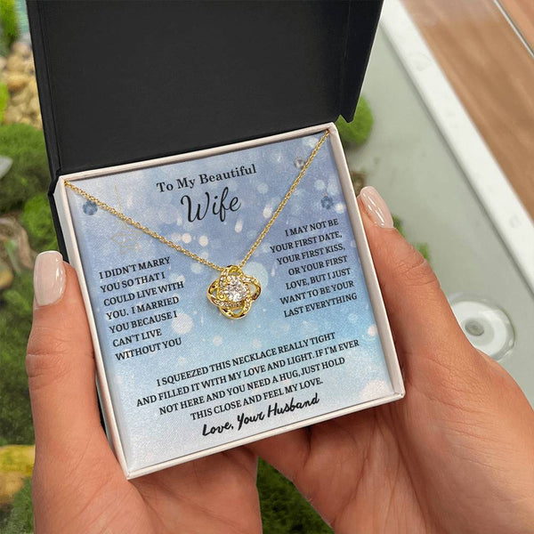 Christmas Gift For Her , To My Wife , Anniversary Gift , Gifts for women , Necklace , Love Knot