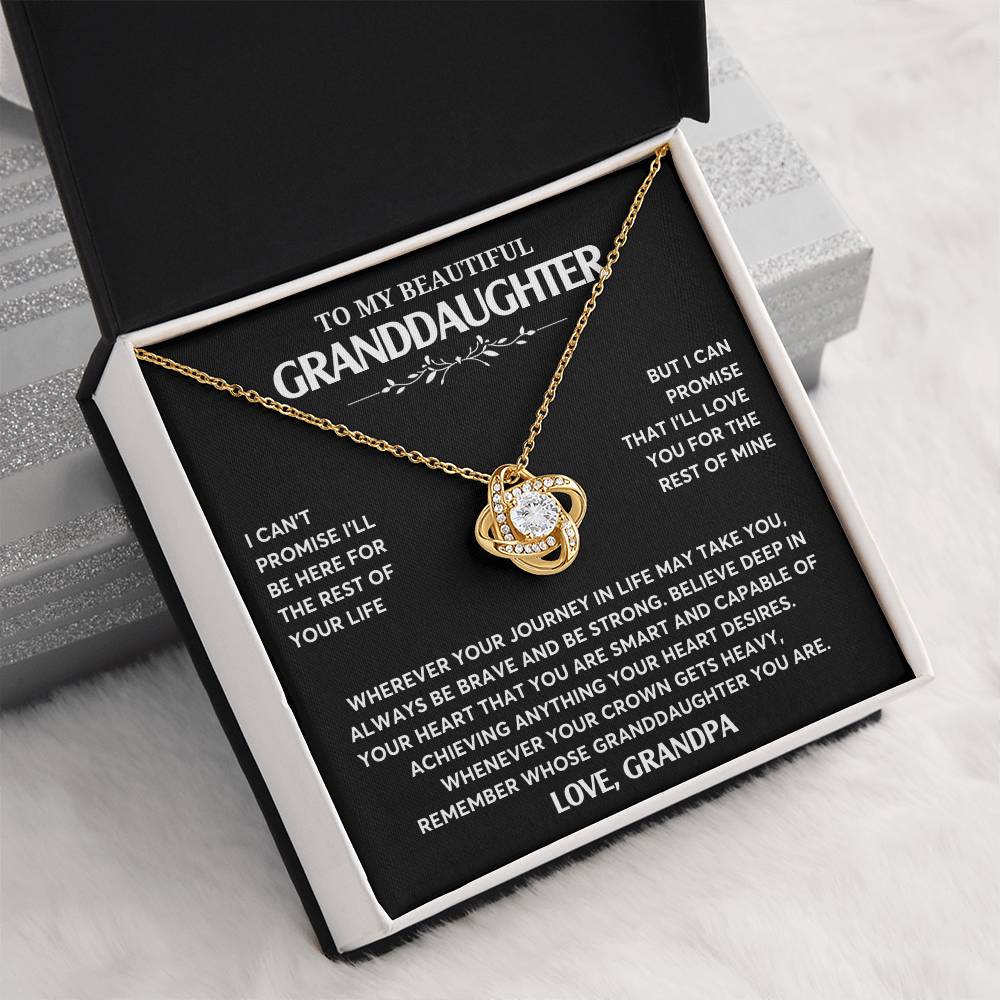 Gift From Grandpa To Granddaughter, Granddaughter Jewelry Gift, Granddaughter Necklace,  Gift For Her, Love Knot