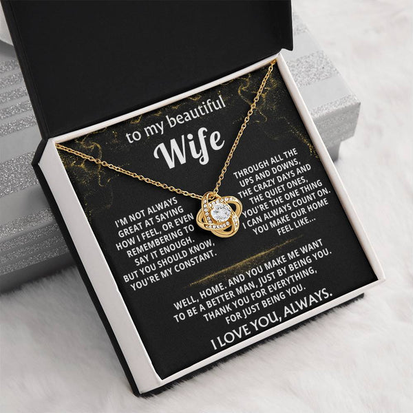 To My Wife, You're my constant, my home.