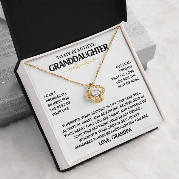 Granddaughter Gift Unusual Gift, Gifts For Granddaughter, To My Granddaughter Necklace, Girls Necklace, Love Knot