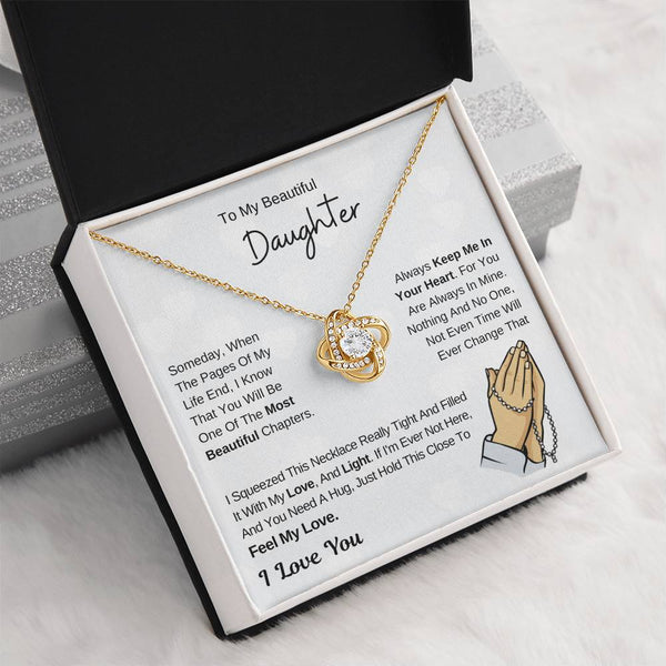 Daughter Necklace Gift , To My Daughter From Dad ,To My Daughter From Mom, Love Knot ,Top Gift For Daughter