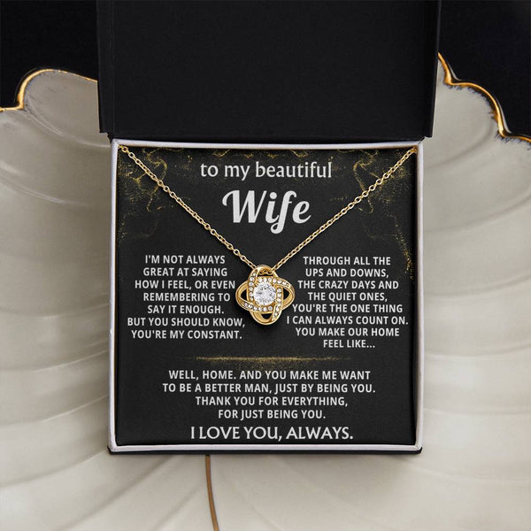 To My Wife, You're my constant, my home.