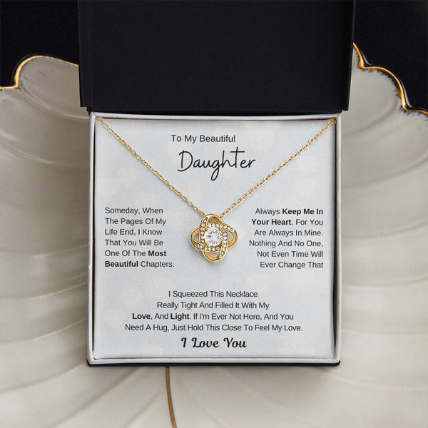 To My Daughter From Mom ,To My Daughter From Dad , Daughter Necklace Gift , Love Knot , Top Gift For Daughter