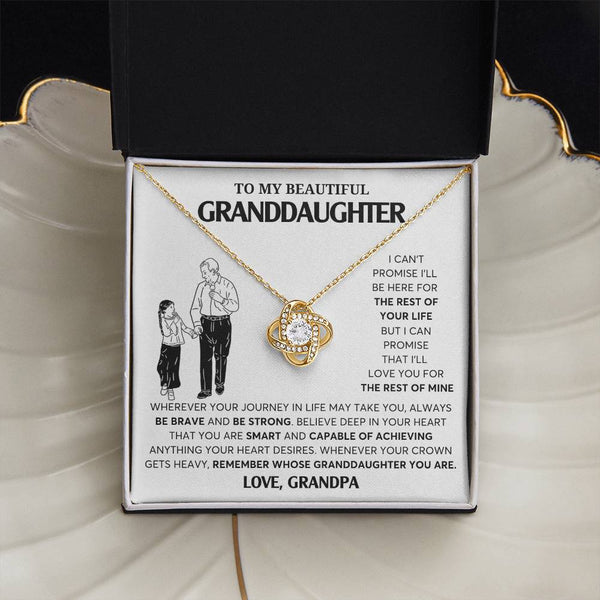 To My Granddaughter Necklace, Granddaughter Jewelry Gift,  Granddaughter Necklace,  Gift For Her, Gifts From Grandpa,  Love Knot