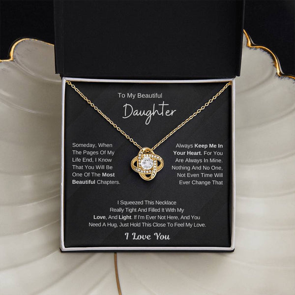 To My Daughter From Dad ,To My Daughter From Mom , Daughter Necklace Gift, Love Knot ,Top Gift For Daughter , Love Knot Necklace