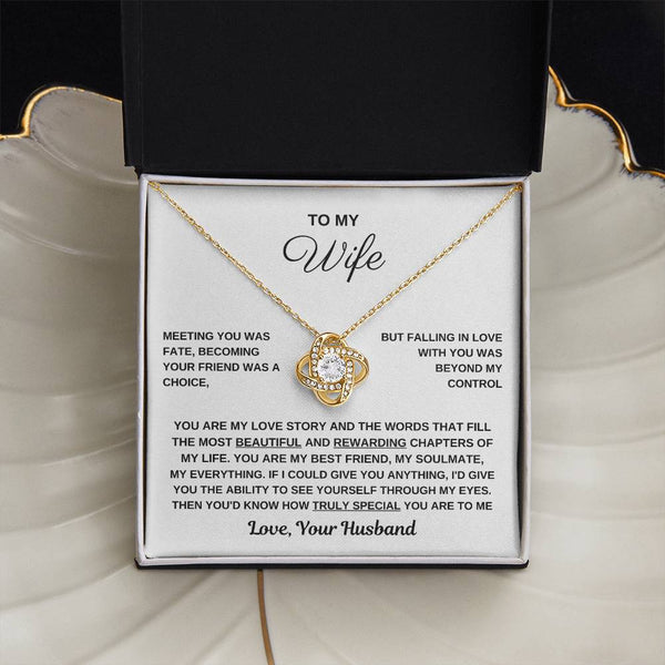 To My Wife, You Are Truly Special To Me - Love Knot Necklace
