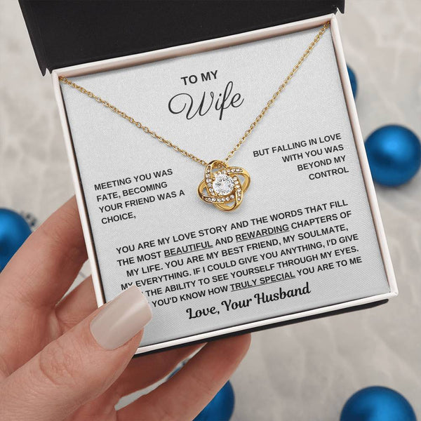 To My Wife, You Are Truly Special To Me - Love Knot Necklace