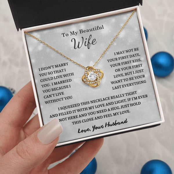 To My Wife , Love Knot necklace , Gift For Soulmate , Gift For Wife, Wife Birthday Gift, Anniversary Gift For Wife, Wife Necklace