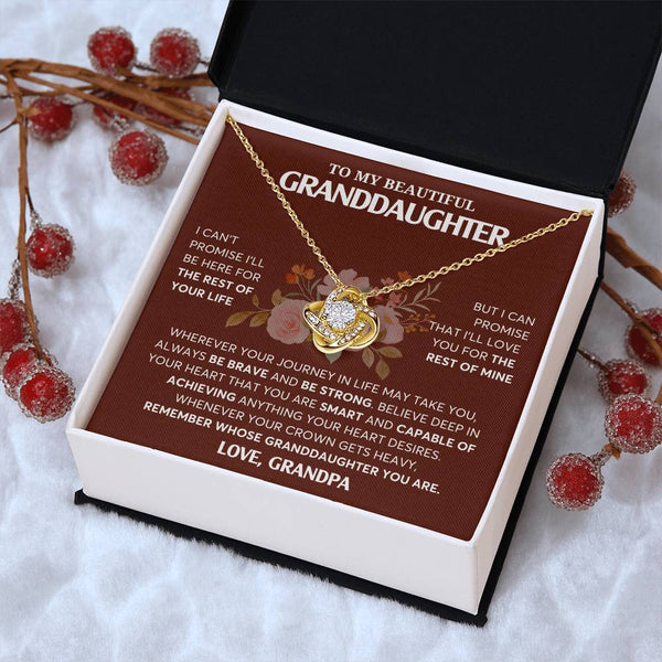 To My Granddaughter Necklace, Granddaughter Jewelry Gift,  Granddaughter Necklace,  Gift For Her, Best Gift For Girls,  Love Knot