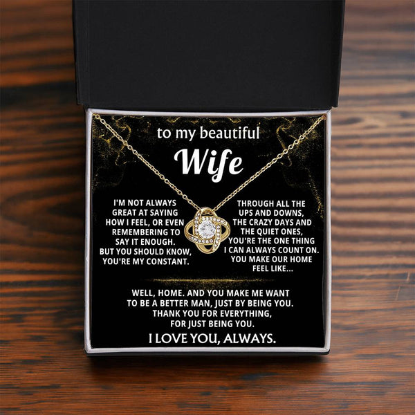 To My Wife, You're my constant, my home.