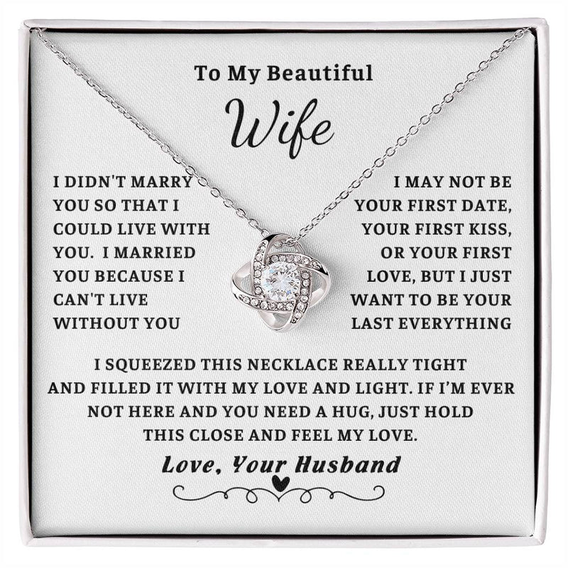 To My Wife , Forever love necklace , Gift For Wife, Wife Birthday Gift, Anniversary, Wife Necklace, Love Knot