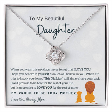 Mother Daughter Gift, Daughter necklace, Top Gift for Girls , Idea daughter gift, Love Knot Neckace