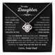 Father to Daughter Daughter Necklace Gift from Dad, Message Card for Daughter, Love Knot, Top Gift For Girls