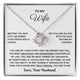 To My Wife, You Are Truly Special To Me - Love Knot Necklace