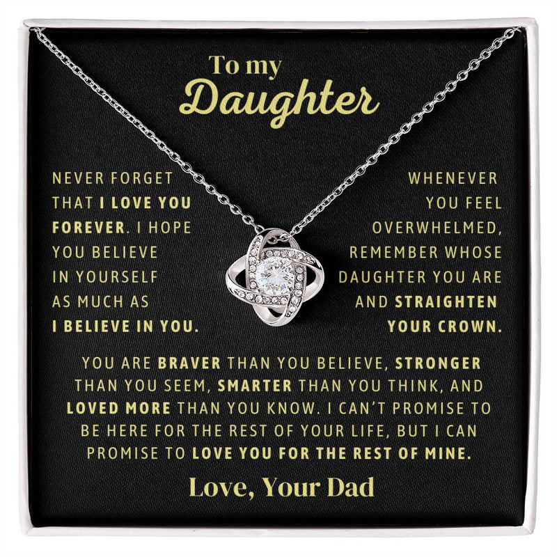 Gift From Dad, To My Daughter Necklace, Love Knot Necklace, Daughter Jewelry