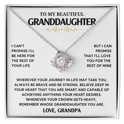 Granddaughter Gift Unusual Gift, Gifts For Granddaughter, To My Granddaughter Necklace, Girls Necklace, Love Knot