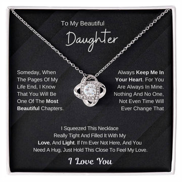 To My Daughter From Dad ,To My Daughter From Mom , Daughter Necklace Gift, Love Knot ,Top Gift For Daughter , Love Knot Necklace