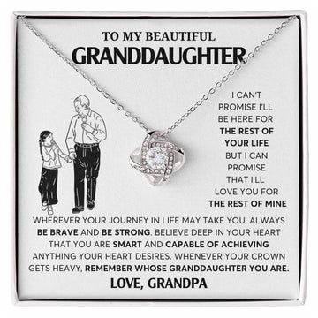 To My Granddaughter Necklace, Granddaughter Jewelry Gift,  Granddaughter Necklace,  Gift For Her, Gifts From Grandpa,  Love Knot