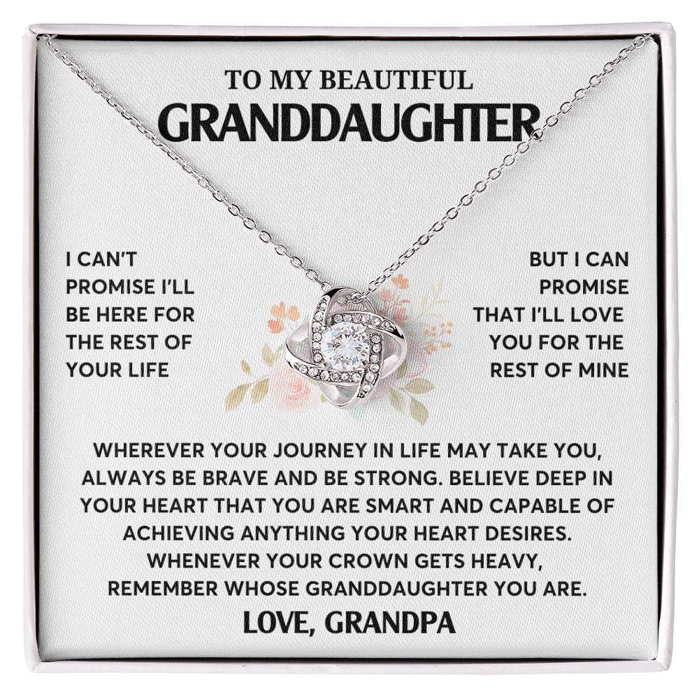 Gift From Grandpa, To My Granddaughter Necklace, Granddaughter Jewelry Gift, Granddaughter Necklace,  Gift For Her,  Love Knot