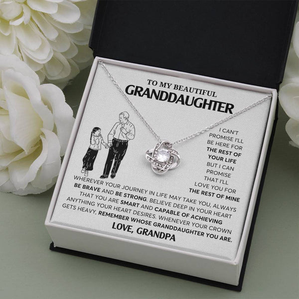 To My Granddaughter Necklace, Granddaughter Jewelry Gift,  Granddaughter Necklace,  Gift For Her, Gifts From Grandpa,  Love Knot