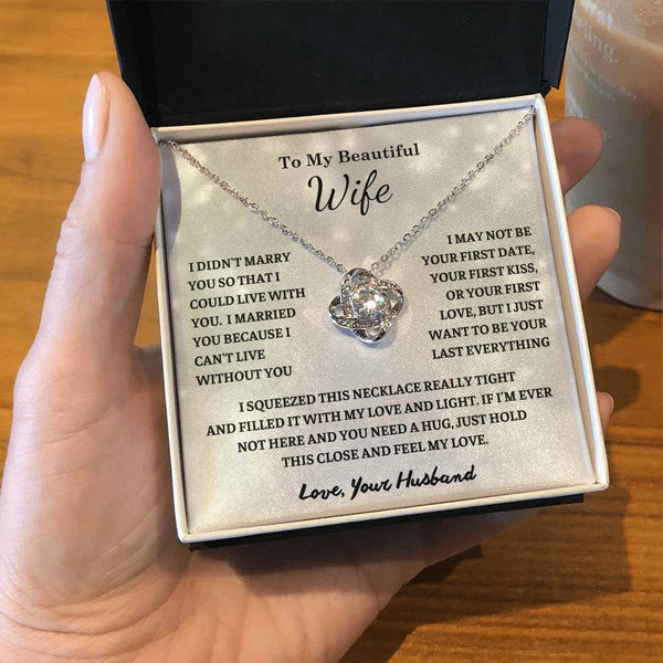 To My Wife , Love Knot necklace , Gift For Soulmate , Gift For Wife, Wife Birthday Gift, Anniversary Gift For Wife, Wife Necklace