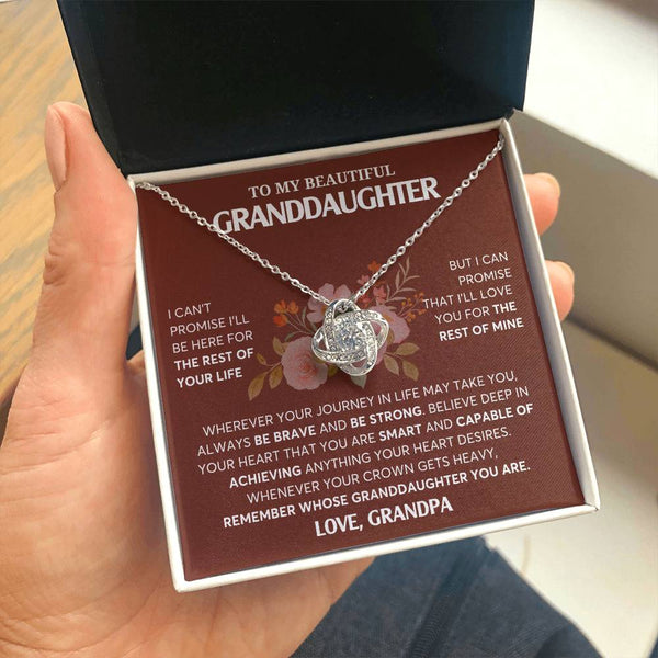 To My Granddaughter Necklace, Granddaughter Jewelry Gift,  Granddaughter Necklace,  Gift For Her, Best Gift For Girls,  Love Knot