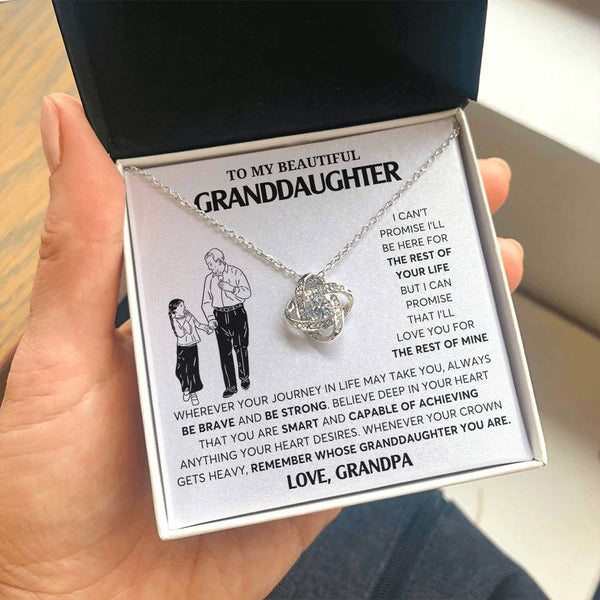 To My Granddaughter Necklace, Granddaughter Jewelry Gift,  Granddaughter Necklace,  Gift For Her, Gifts From Grandpa,  Love Knot