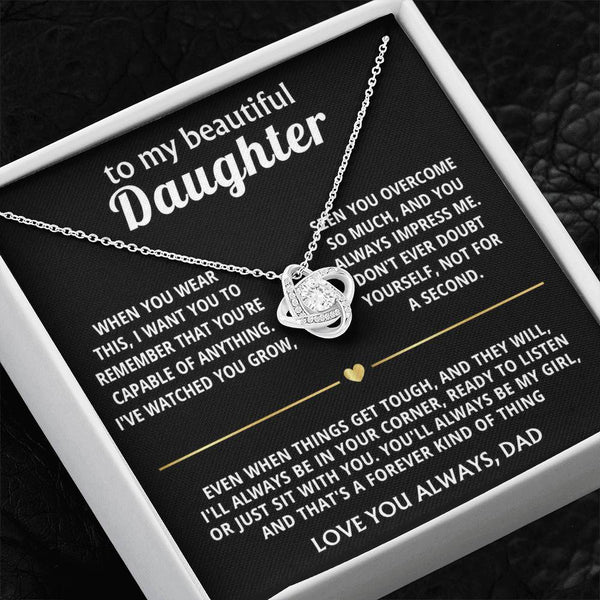 To My Beautiful Daughter, I'll always be in your corner.