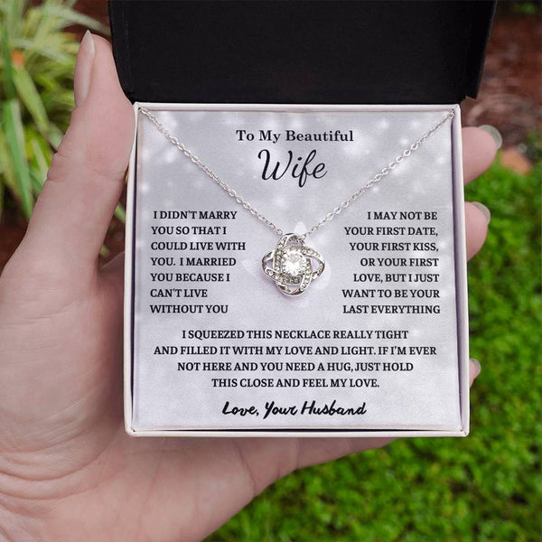 To My Wife , Love Knot necklace , Gift For Soulmate , Gift For Wife, Wife Birthday Gift, Anniversary Gift For Wife, Wife Necklace