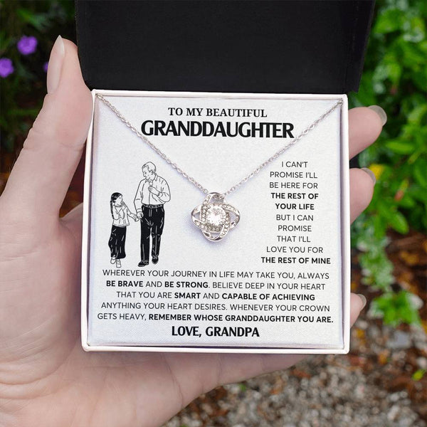 To My Granddaughter Necklace, Granddaughter Jewelry Gift,  Granddaughter Necklace,  Gift For Her, Gifts From Grandpa,  Love Knot