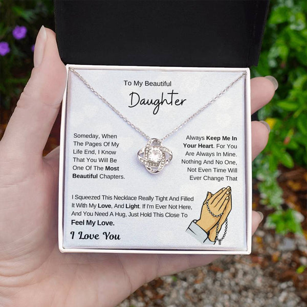 Daughter Necklace Gift , To My Daughter From Dad ,To My Daughter From Mom, Love Knot ,Top Gift For Daughter