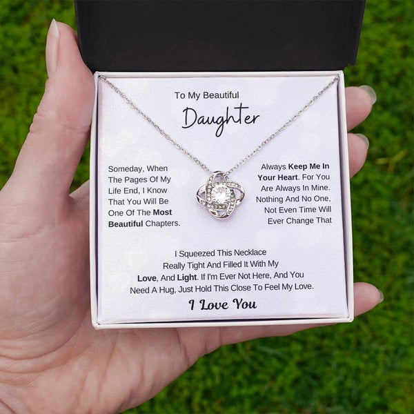 To My Daughter From Mom ,To My Daughter From Dad , Daughter Necklace Gift , Love Knot , Top Gift For Daughter