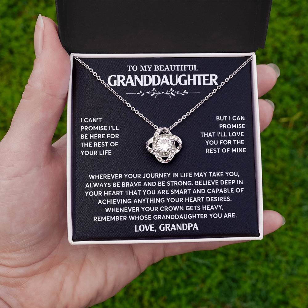 Gift From Grandpa To Granddaughter, Granddaughter Jewelry Gift, Granddaughter Necklace,  Gift For Her, Love Knot