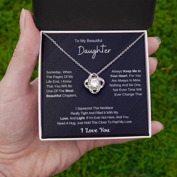 To My Daughter From Dad ,To My Daughter From Mom , Daughter Necklace Gift, Love Knot ,Top Gift For Daughter , Love Knot Necklace