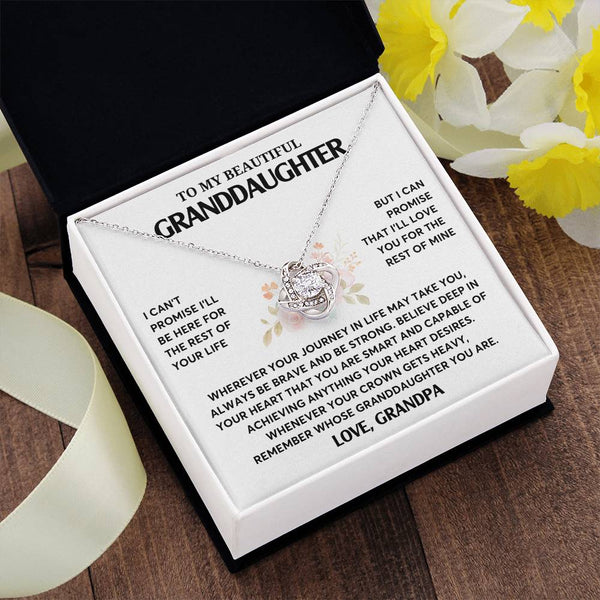 Gift From Grandpa, To My Granddaughter Necklace, Granddaughter Jewelry Gift, Granddaughter Necklace,  Gift For Her,  Love Knot