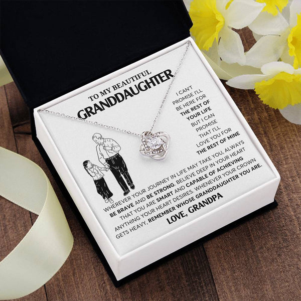 To My Granddaughter Necklace, Granddaughter Jewelry Gift,  Granddaughter Necklace,  Gift For Her, Gifts From Grandpa,  Love Knot