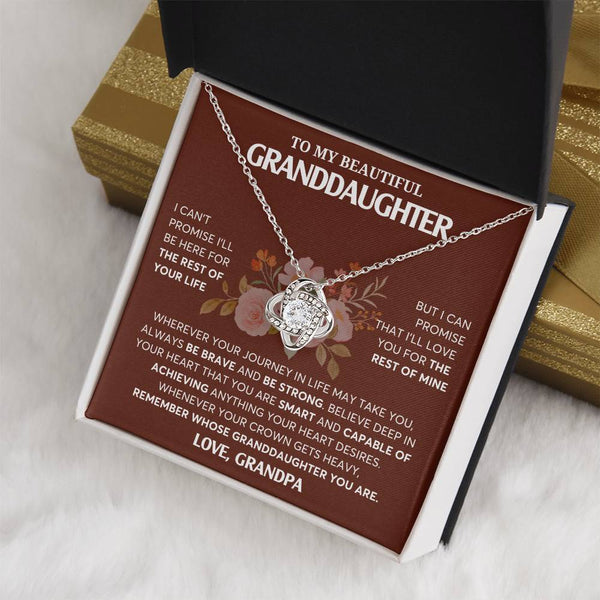 To My Granddaughter Necklace, Granddaughter Jewelry Gift,  Granddaughter Necklace,  Gift For Her, Best Gift For Girls,  Love Knot