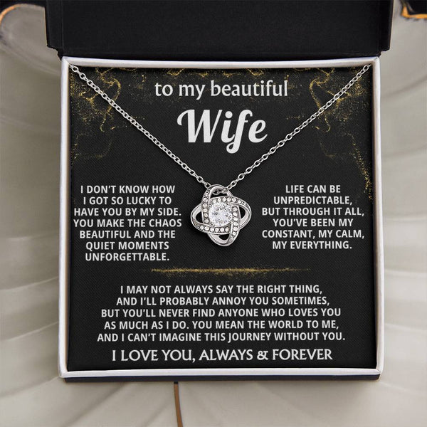 To My Wife, You are my constant, my calm, my everything.