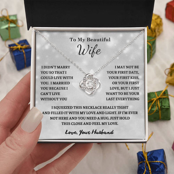 To My Wife , Love Knot necklace , Gift For Soulmate , Gift For Wife, Wife Birthday Gift, Anniversary Gift For Wife, Wife Necklace