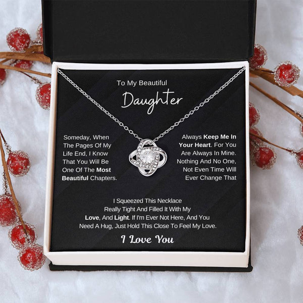 To My Daughter From Dad ,To My Daughter From Mom , Daughter Necklace Gift, Love Knot ,Top Gift For Daughter , Love Knot Necklace