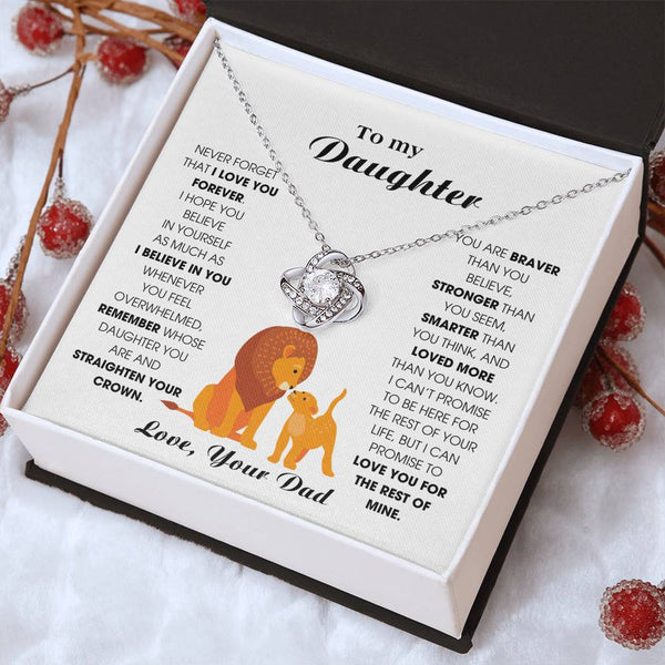 [ Few left only ] To My Daughter, Never Forget That I Love You Forever (Love knot)