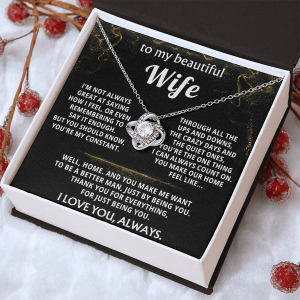 To My Wife, You're my constant, my home.