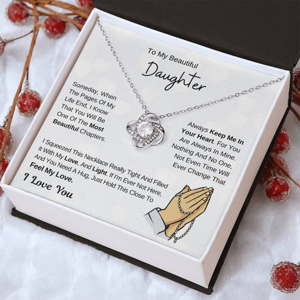 Daughter Necklace Gift , To My Daughter From Dad ,To My Daughter From Mom, Love Knot ,Top Gift For Daughter