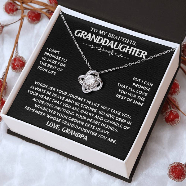 Gift From Grandpa To Granddaughter, Granddaughter Jewelry Gift, Granddaughter Necklace,  Gift For Her, Love Knot