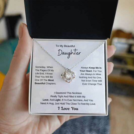 To My Daughter From Mom ,To My Daughter From Dad , Daughter Necklace Gift , Love Knot , Top Gift For Daughter