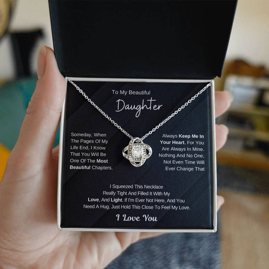 To My Daughter From Dad ,To My Daughter From Mom , Daughter Necklace Gift, Love Knot ,Top Gift For Daughter , Love Knot Necklace