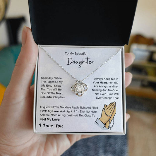 Daughter Necklace Gift , To My Daughter From Dad ,To My Daughter From Mom, Love Knot ,Top Gift For Daughter