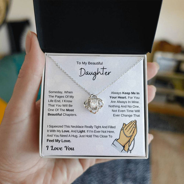 Daughter Necklace Gift , To My Daughter From Dad ,To My Daughter From Mom, Love Knot ,Top Gift For Daughter