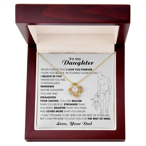 [Only a few left] To My Daughter, Never Forget That I Love You Forever (Love knot)